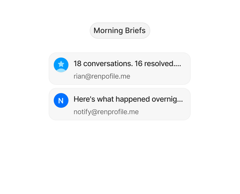 Renprofile morning brief notifications